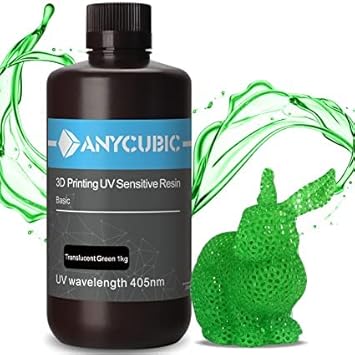 3 idea Imagine Create Print 3D Printer Resin 405nm SLA UV-Curing Resin with High Precision and Quick Curing & Excellent Fluidity for LCD 3D Printing - Green Standard UV Resin - 1Kg