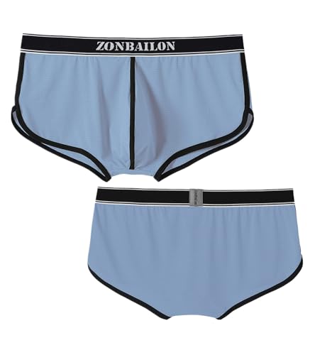 ZONBAILON Men’s Sexy Bulge Enhancing Boxer Briefs Male Athletic Short Leg Boxers Trunk Mesh Breathable Stretchy Underwear2