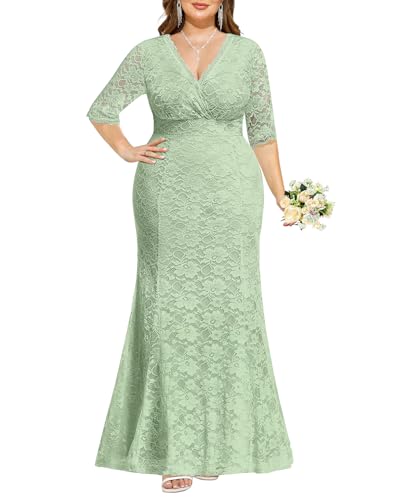 Image of Pinup Fashion Plus Size Formal Evening Dress Wedding Guest Bridal Gowns
