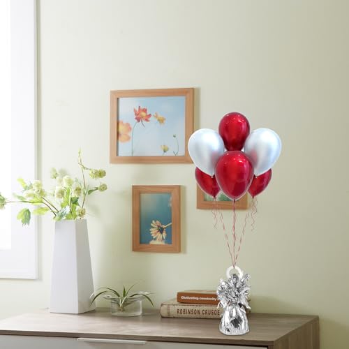 APACALI APACALI 12 Stück Ballongewichte für Heliumballons Luftballons, Helium Ballongewichte Kegel, 170g/Stk Silberfolie Gewichte aus Massivem Ballon Metallischer Quastenkegel für Geburtstag Tischdekoration - Funktionsansicht 5 | Tischdekoration
