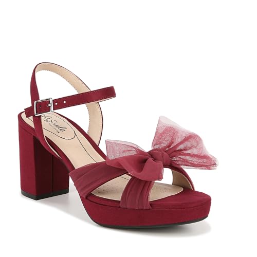 LifeStride Women's Last Dance Ankle Straps Sandal, Pinot Noir Red Fabric, 8.5 Wide