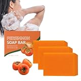 Kaki Seife, 3 Stück Natürliche Presimmon Soap, Kaki Seife von Entfernung Körpergeruch für...