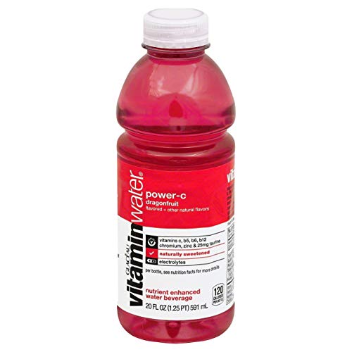 vitaminwater zero power-c, dragonfruit flavored, electrolyte enhanced bottled water with vitamin b5, b6