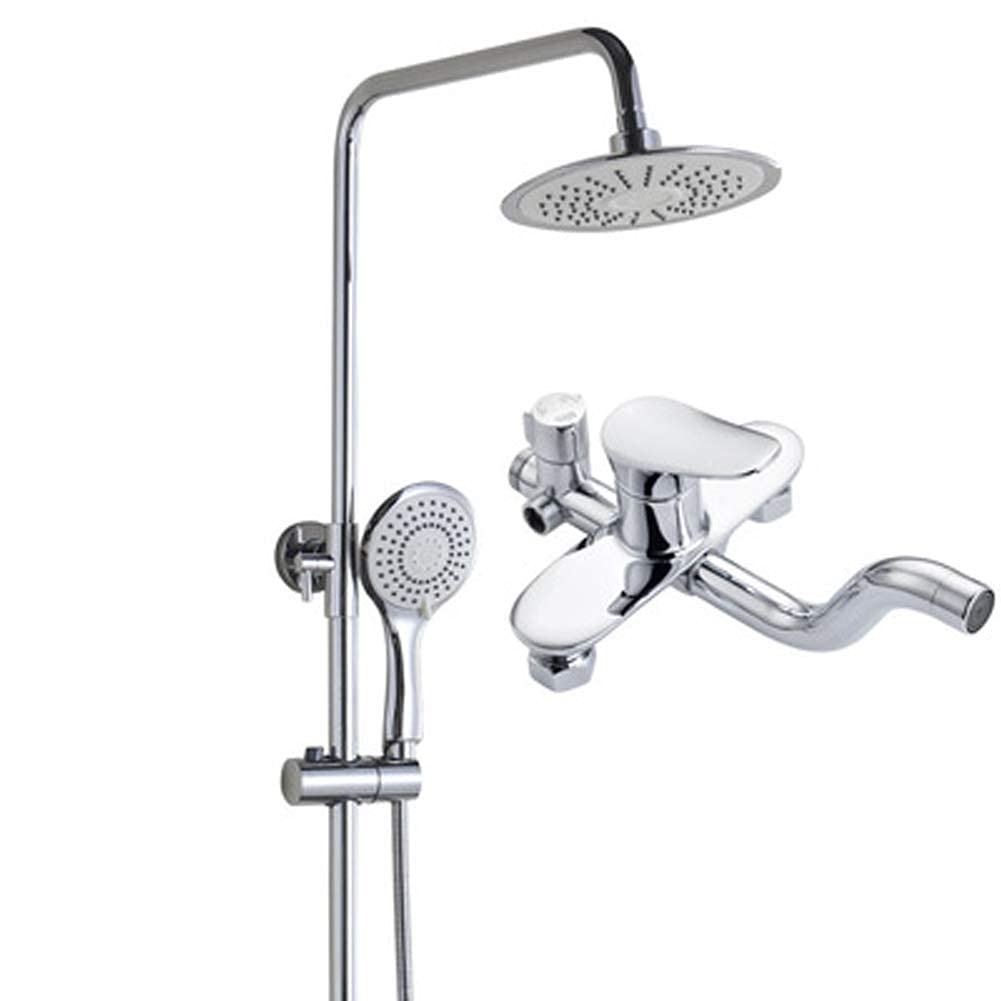 OZBMA Shower Set Flat Copper Three-Position Bath Shower, Booster Nozzle, Nanan Plumbing Brass Set, Large Sprinkler, Hand Women's Spray Gun, Head, Bathroom
