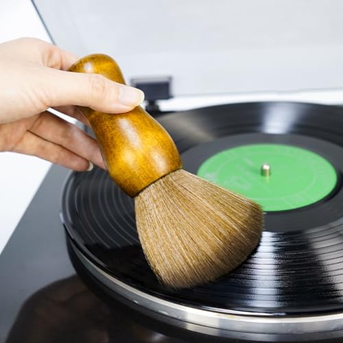 Vinyl Record Cleaner Brush, Anti Static Dust Remover with Fine Fiber Bristles, Record Cleaning Brush, Vinyl Record Brush, Wood Record Brush for Vinyl Albums LP CD Cartridge,Vinyl Brush for Records