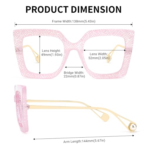 Image of Zeelool Chic Oversized Thick Square Blue Light Blocking Glasses for Women 100% UV400 Protection Eyewear Qatar ZOP01892