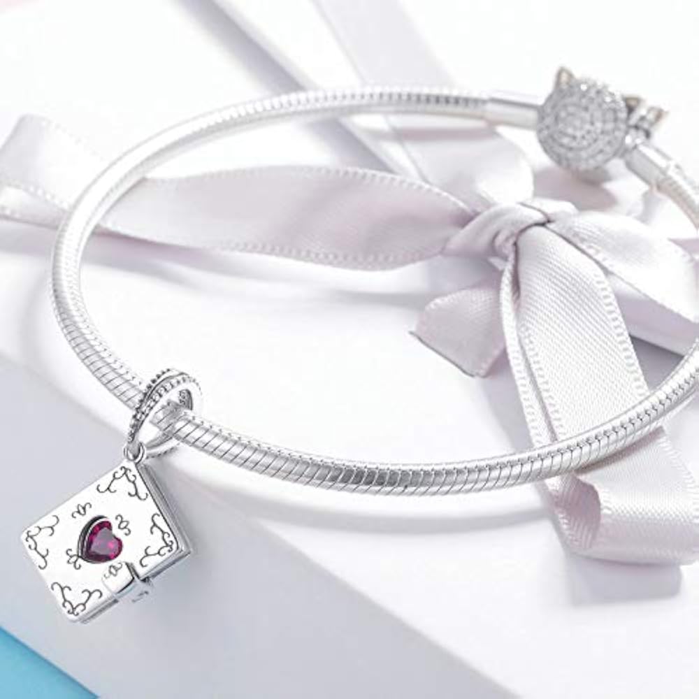 Argento Sterling 925 Forever Love Box ciondolo a forma di libro a forma