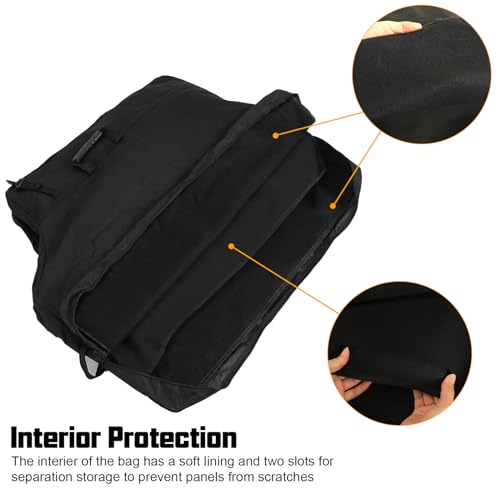 Image of D-Lumina Freedom Panel Hard Top Storage Bag Compatible with 2007-2024 2025 Jeep Wrangler JK JL 2 /4 Door & Gladiator (JT) 2020 2021 2022 2023 2024 2025 w /Carry Handle, Black
