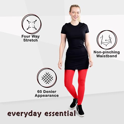 Image of Silky Toes Women's 60D Soft Opaque Tights 1-2 Pairs -Black White And Colored Stockings for Women