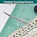 CGBE Manicure Scissors, Extra Fine Eyebrow Scissors for Grooming, Curved Blade Nail Scissors Precise Pointed Tip Grooming Kit for Eyebrow, Eyelash, Trim Nail and Dry Skin