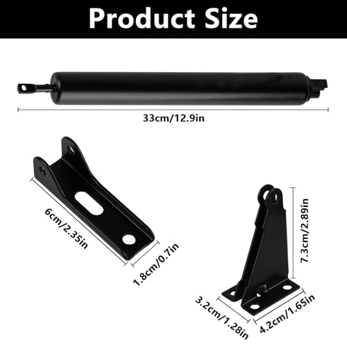 Storm Door Closers,1 Pack Screen Door Closer, Pneumatic Door Closer Bracket Adjustable Closing Door Cushion Speed,Door Spring(Black)