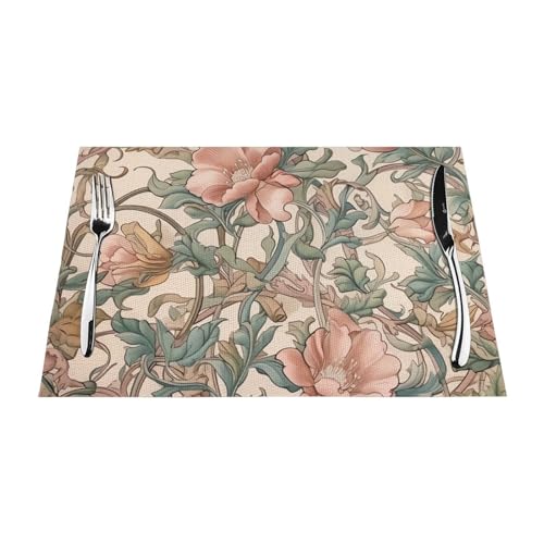 Lot de 6 sets de table tissés style Renaissance lavables - 7