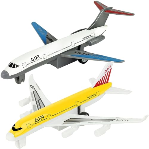 iuiiaii 2 Pcs Airplane Toys Aeroplane Toys Pull Type Toy Planes Toy Aeroplane Models Collection Festival Birthday Party Favors Suitable for Persons Aged 15 Years and Older