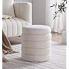 Modern round ottoman with soft padded seat storage vanity chairs for makeup upholstered footrest stool ottoman foot stool for living room bedroom  urban country home decor