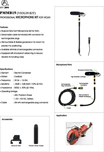 Av-Jefes Pmm19B-Sh4-Vl Violin Clip-On Musical Instrument Microphone For Shure Connector And Phantom Power Input #TOP5