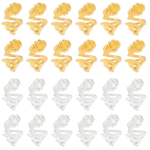 Perles intercalaires fleur grand trou en métal bicolore pour enfilage facile de bracelets