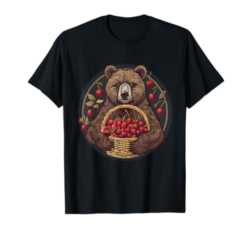 Diseño gráfico Cherry Bear Wildlife Cherry Fruit Bear Lover Camiseta