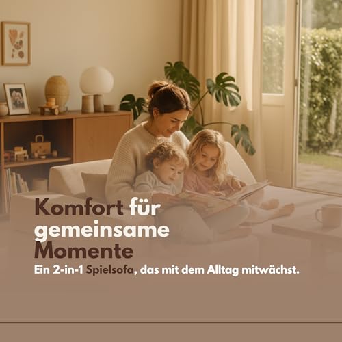 Angelove Kinder-Sofa aus Kordsamt - Kinderpolstermöbel, Couch, Ausstattung für Kinderzimmer, Beig