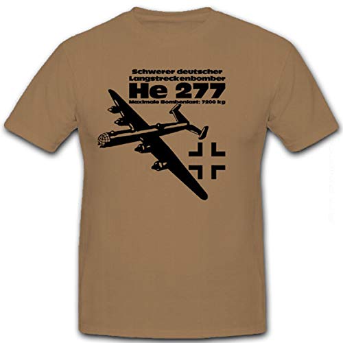 T-Shirt Aviateur He 277 Luftwaffe beige XXL idéal pour sorties décontractées et meetings