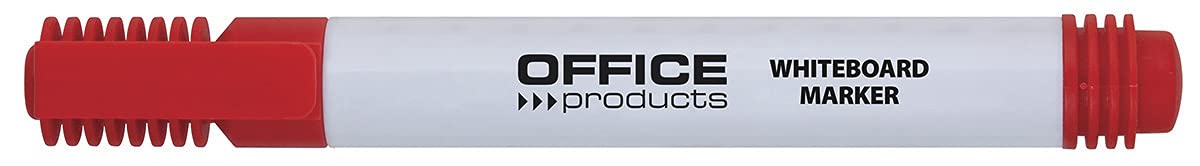 OFFICE PRODUCTS Rotuladores para pizarra blanca, punta redonda, 1 – 3 mm de ancho de trazo/rojo/borrable en seco/tinta no tóxica a base de alcohol sin xsileno ni tolueno, 1 unidad