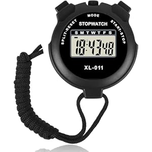 Digital Sports Stopwatch Timer With Alarm, Multi-Function Large Display With Countdown Timer, Shockproof For Coaches Swimming Running Sports Training Gym (Black)