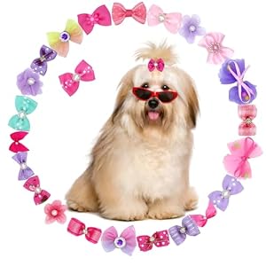 Dog Hair Bows, 24 Pieces Puppy Hair Bows with Rubber Bands,Small Dogs Hair Accessories Dog Bows for Ears,Lace Organza Puppy Bows Rhinestone Pearls Dog Hair Ties Dog Hair Grooming Accessories Dog Hair Bows, 24 Pieces Puppy Hair Bows with Rubber Bands,Small Dogs Hair Accessories Dog Bows for Ears,Lace Organza Puppy Bows Rhinestone Pearls Dog Hair Ties Dog Hair Grooming Accessories