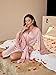 Satin Robes for Women Bridal Bridesmaids Robe Silk Robe with Faux Fur Trim Satin Bell sleeves Wedding Dressing Gown (US, Alpha, Medium, Regular, Regular, Pink)