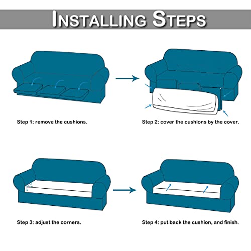 Rosnek Stretch Couch Cushion Covers For Sectional Sofa L Shape,Velvet Sectional Sofa Cover Soft Slipcover For L Shaped Sofa(For 3 Cushions Or Chaise Longue,1 Piece) #TOP4