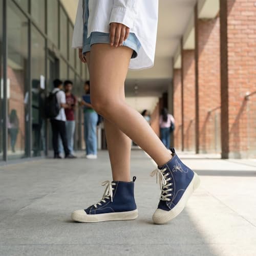 Image of YOHO Canvas CZ Sneakers for Women | Lightweight Casual Shoes | Everyday Comfort, Breathable Fit, Durable Grip Sole, Versatile Slip-On or Lace-Up Style, Trendy