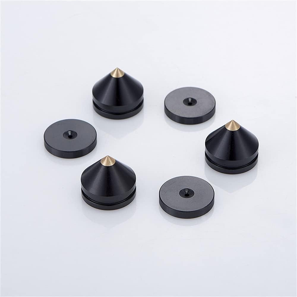 Speaker Spike Pad Kit Spike Feet + Base Pad Shockproof Feet Mat Turntable Isolation Speaker Stand Universal Speaker Spike Pad (Color : Black Size : One Size)