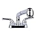 Universal Laundry Tub Faucet by VETTA, Double Handle Pull Out Spray Spout, Non-Metallic ABS Plastic, Stainless Steel Finish