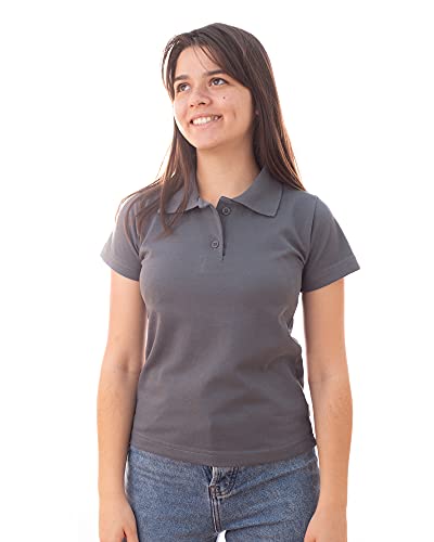 Camisa Gola Polo Feminina (EXG, Cinza Chumbo)