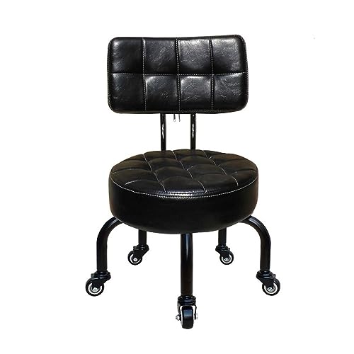 Blanco Hogar Oficina Sillones, Sillón Pequeño Negro, Marrón Silla Baja De Escritorio De Trabajo, con Respaldo Y Ruedas Altura 26cm Pedicura para Adultos SPA