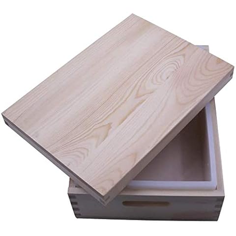 Villine Rectangle Silicone Liner soap Mold Wooden Box,Rectangle 5 lb Cover
