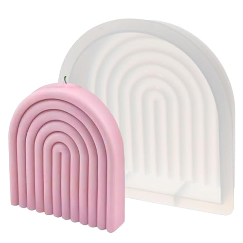 YYlingx Rainbow Arch Candle Moulds, Geometric Shape Silicone Mould for Cake, Home Decoration