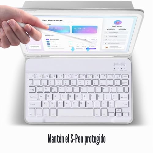 Teclado para tablet Samsung A11 Plus y funda delgada de PU inalámbrica de 11 pulgadas 5