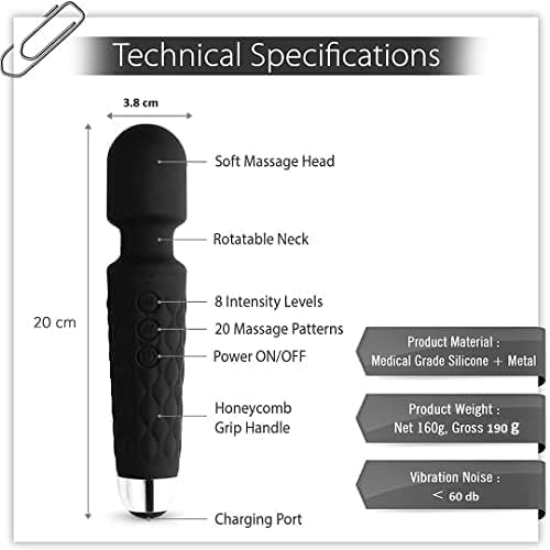 Image of Personal Massager for Women, Body Electric Massager, 20 Vibration Speeds and Patterns, USB Rechargeable Handheld Massager, Massager Machine for Pain Relief, Massager Machine for Body, Body Wave Massager