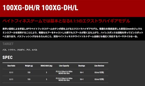 テイルウォーク(Tail Walk) クロスピア BF 100XG-DH/R 5枚目