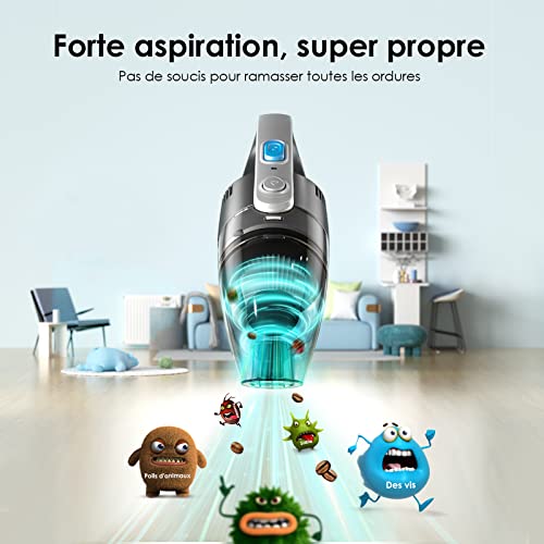 Oraimo Aspirateur à Main, 3 in 1 Aspirateur sans Fil Rechargeable à Long Terme, 630g Léger, 3 Heures de Recharge Rapide, Portable Aspirateur Voiture pour Les Chambre, Voiture, Maison, Poils d'animaux - Image 3