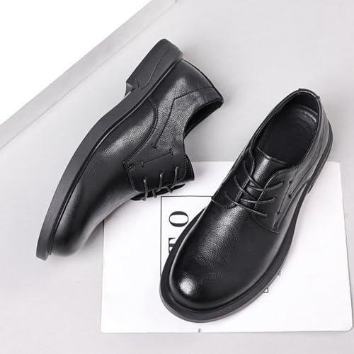 Mens Business Tuxedo Oxfords Dress Shoes, Platform Round Toe Lace-up Derby Shoes for Formal, Tuxedo, Prom, Wedding Business Casual3