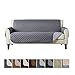 Home Fashion Designs Reversible Sofa Cover. Furniture Covers for Living Room with Secure Straps. Furniture Protectors for Kids, Dogs and Pets. (74" Sofa, Light Grey/Dark Grey)