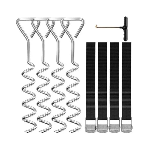 Kit ancrage trampoline XENITE : piquets robustes et sangles réglables haute résistance pour jardin