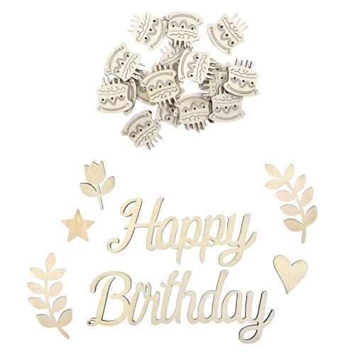 CHROMACRAFT 140 Pièces De Confettis De Joyeux Anniversaire en Bois, Confettis De Décoration De Table, Décorations d'anniversaire pour Enfants, Fournitures De Fête d'anniversaire