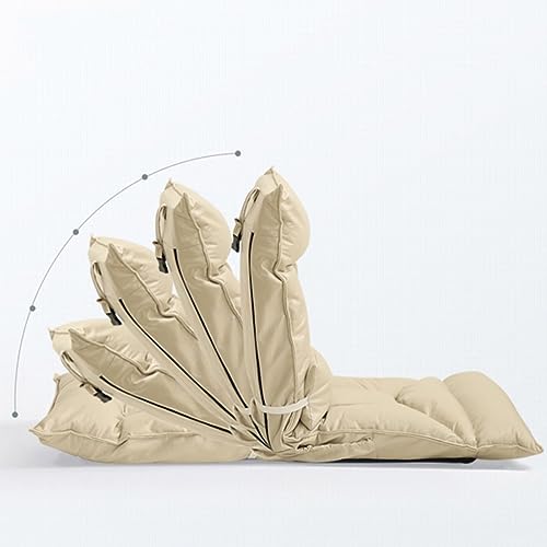 Chaise de sol réglable contre le mal de dos : canapé-lit pliable rembourré beige