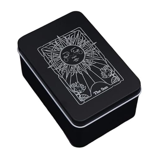 Fbinys Moon Sun Printed, caja de almacenamiento de joyas, caja de tarot, soporte de tarot de metal, caja de tarot, caja de tarot decorativa, caja de tarot impresa, caja de almacenamiento de tarjetas, | Ya disponible en tu tienda friki favorita! En mundofriki.es!
