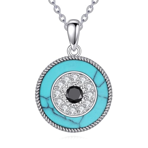 YFN Turquoise Evil Eye Pendant Necklace