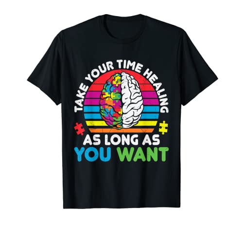 Retro Tómate tu tiempo Curación Cerebro TDAH Dislexia Autismo TEA Camiseta