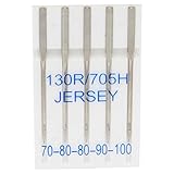 Anwendbar auf: elastische Stoffe wie Baumwoll-Jersey, Stoffe mit Elastan und Strickwaren