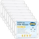 Handepo 8 Pcs Acrylic Window Sign Holder with Suction Cup 8.5 x 11 Inches Clear Acrylic Frames Bulk Glass Window Wall Mount Frames Advertising Signage Sign Holder for Mall Restaurant Store Office