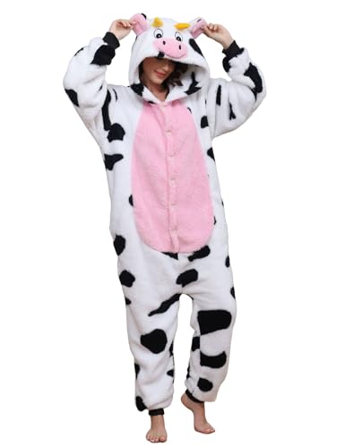 Xinlong Pijama Kigurumi Onesies Unisex Traje de noche de disfraz, ropa de dormir Anime, Cosplay Halloween Navidad Fiesta para adultos, rosa, XL